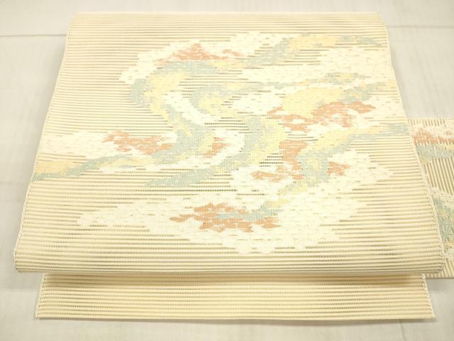 平和屋着物＊夏物 絽綴れ 八寸名古屋帯 流水文 正絹 逸品 DAAW4223cm