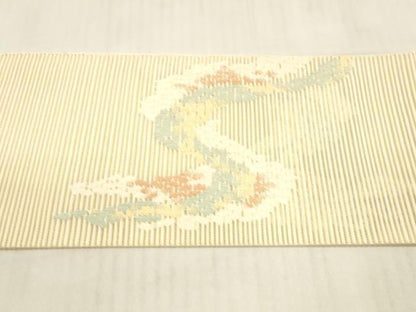 平和屋着物＊夏物 絽綴れ 八寸名古屋帯 流水文 正絹 逸品 DAAW4223cm