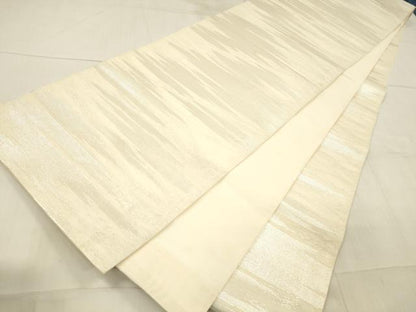 平和屋着物＊夏物 全通柄袋帯 抽象文様 銀糸 正絹 逸品 DAAW4227cm