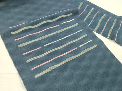平和屋着物＊夏物 八寸名古屋帯 横段文 正絹 逸品 DAAW4229cm