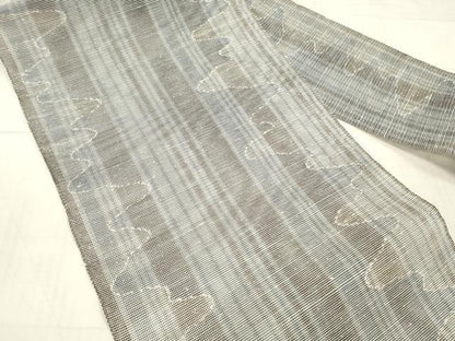 平和屋着物＊夏物 八寸名古屋帯 抽象間道 正絹 逸品 DAAW4230cm
