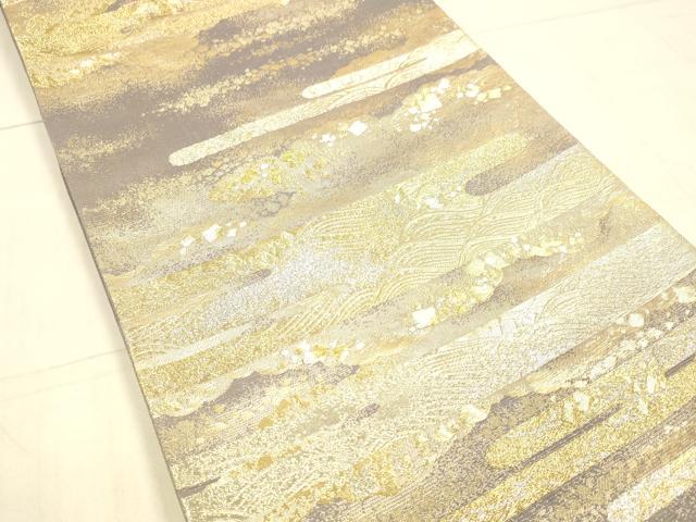 平和屋着物＊夏物 六通柄袋帯 雲かすみ 金銀糸 正絹 逸品 DAAW4232cm