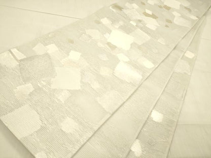 平和屋着物＊夏物 六通柄袋帯 箔散らし文 金銀糸 正絹 逸品 DAAW4233cm