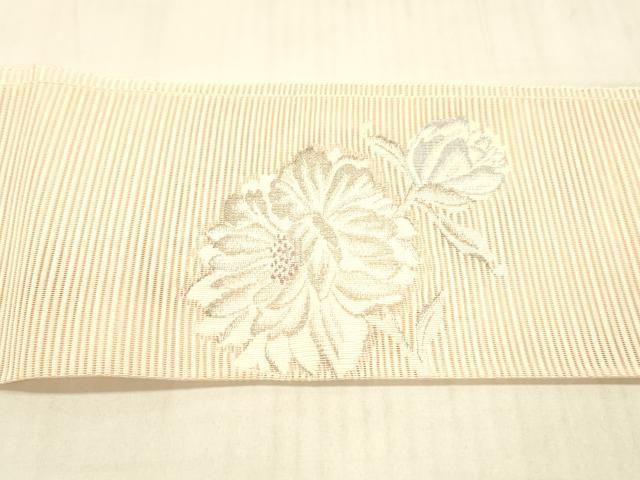 平和屋着物＊夏物 絽綴れ 八寸名古屋帯 枝花文 銀糸 正絹 逸品 DAAW4235cm