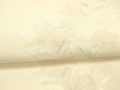 平和屋着物＊夏物 六通柄袋帯 草花文 銀糸 正絹 逸品 DAAW4238cm