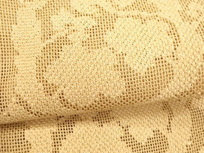 平和屋着物＊夏物 八寸名古屋帯 草花文 杏色 正絹 逸品 DAAW4239cm