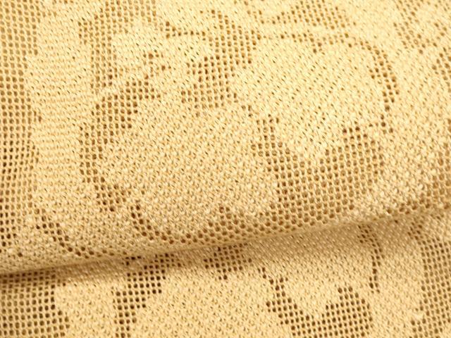 平和屋着物＊夏物 八寸名古屋帯 草花文 杏色 正絹 逸品 DAAW4239cm
