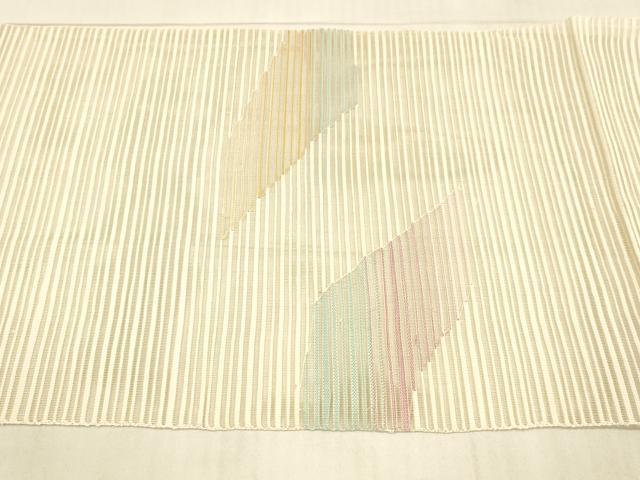 平和屋着物＊夏物 絽綴れ 八寸名古屋帯 抽象文様 正絹 逸品 DAAW4240cm
