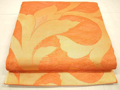 平和屋着物＊夏物 六通柄袋帯 花唐草文 金糸 正絹 逸品 DAAW4242cm