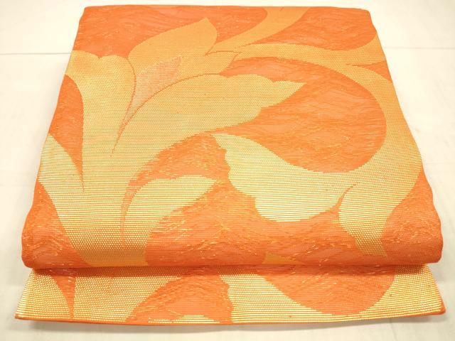 平和屋着物＊夏物 六通柄袋帯 花唐草文 金糸 正絹 逸品 DAAW4242cm