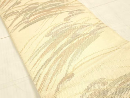 平和屋着物＊夏物 六通柄袋帯 流水草葉文 金糸 正絹 逸品 DAAW4243cm
