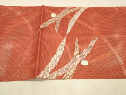 平和屋着物＊夏物 太鼓柄袋帯 露草文 金銀糸 正絹 逸品 DAAW4244cm