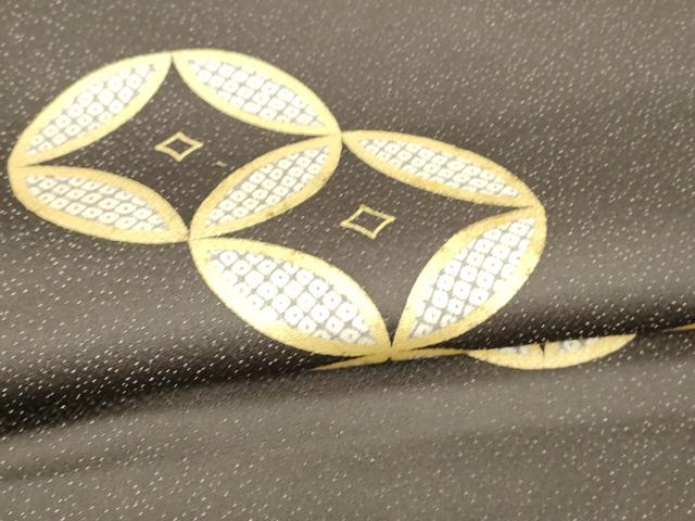 平和屋着物●九寸開き名古屋帯　吉祥鹿の子文　金彩　銀通し地　正絹　逸品　DAAW4292cm