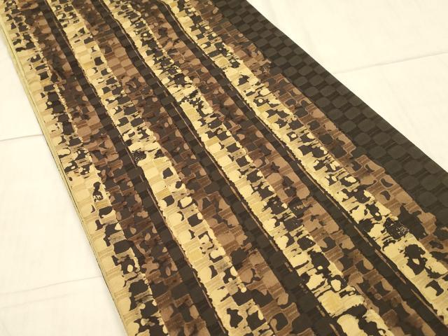 平和屋着物●全通柄袋帯　抽象文様　正絹　逸品　DAAW4324cm