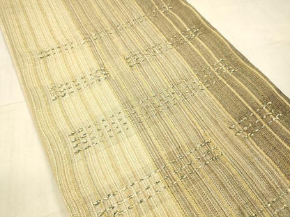 平和屋着物▽太鼓柄袋帯 スリーシーズン 春夏秋 間道 金通し時 正絹 逸品 DAAW4336cm