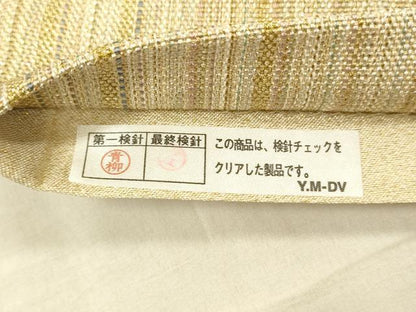 平和屋着物▽太鼓柄袋帯 スリーシーズン 春夏秋 間道 金通し時 正絹 逸品 DAAW4336cm