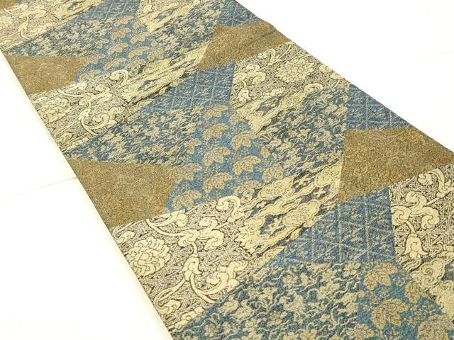 平和屋着物●全通柄袋帯　花唐草文　さが美扱い　正絹　逸品　DAAW4345cm