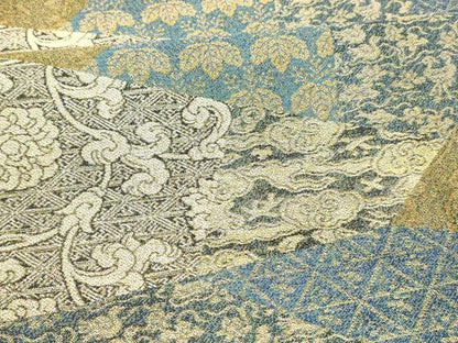 平和屋着物●全通柄袋帯　花唐草文　さが美扱い　正絹　逸品　DAAW4345cm
