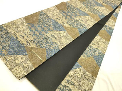 平和屋着物●全通柄袋帯　花唐草文　さが美扱い　正絹　逸品　DAAW4345cm