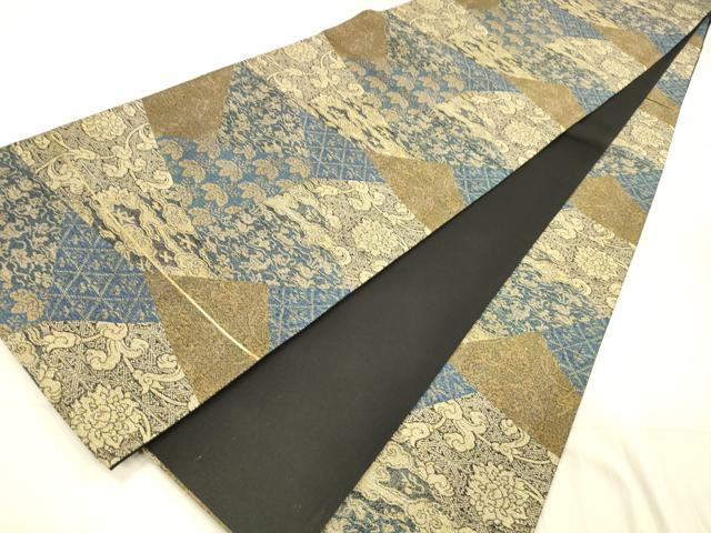 平和屋着物●全通柄袋帯　花唐草文　さが美扱い　正絹　逸品　DAAW4345cm