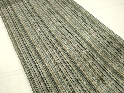 平和屋着物●両面　全通柄袋帯　紬地　切嵌　花間道　正絹　逸品　DAAW4358cm
