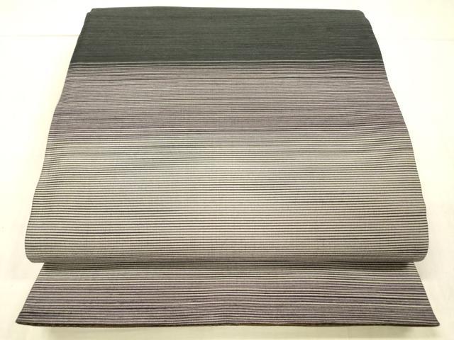 平和屋着物●両面　全通柄袋帯　紬地　霞文　抽象文様　正絹　逸品　DAAW4369cm