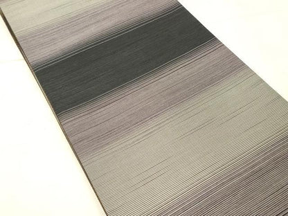 平和屋着物●両面　全通柄袋帯　紬地　霞文　抽象文様　正絹　逸品　DAAW4369cm