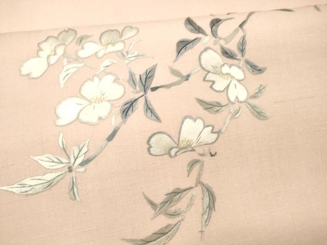 平和屋着物●太鼓柄袋帯 紬地 総刺繍 枝花文 正絹 逸品 DAAW4377cm