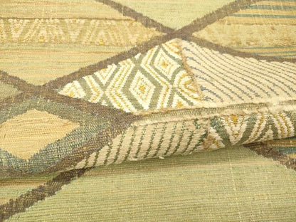 平和屋着物●太鼓柄袋帯 紬地 抽象文様 正絹 逸品 DAAW4378cm