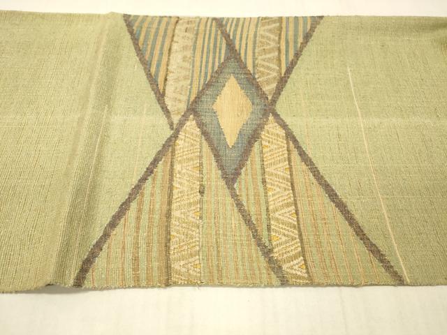 平和屋着物●太鼓柄袋帯 紬地 抽象文様 正絹 逸品 DAAW4378cm