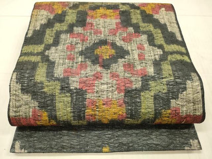 平和屋着物▽六通柄袋帯 スリーシーズン 春夏秋 抽象花文 正絹 逸品 DAAW4379cm