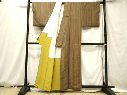 平和屋着物■上質な紬　間道　正絹　逸品　DAAW4423cm