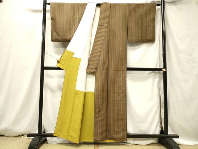 平和屋着物■上質な紬　間道　正絹　逸品　DAAW4423cm