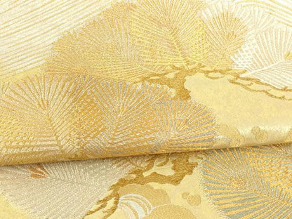 平和屋着物●六通柄袋帯 卸園 蒔絵松渡文 金銀糸 正絹 逸品 DAAW4439cm