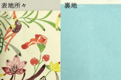 平和屋着物●九寸名古屋帯 紅型 花鳥文 正絹 逸品 DAAW4458cm