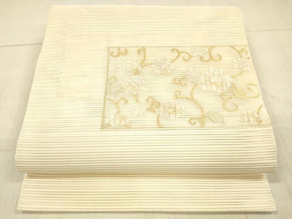 平和屋着物＊夏物 絽綴れ 八寸名古屋帯 花唐草文 正絹 逸品 DAAW4488cm