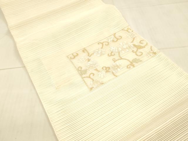 平和屋着物＊夏物 絽綴れ 八寸名古屋帯 花唐草文 正絹 逸品 DAAW4488cm