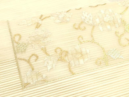 平和屋着物＊夏物 絽綴れ 八寸名古屋帯 花唐草文 正絹 逸品 DAAW4488cm