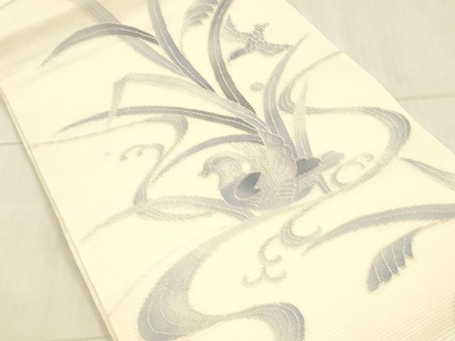 平和屋着物＊夏物 中国三大刺繍 相良刺繍 九寸開き名古屋帯 鴛鴦流水草葉文 正絹 逸品 DAAW4489cm