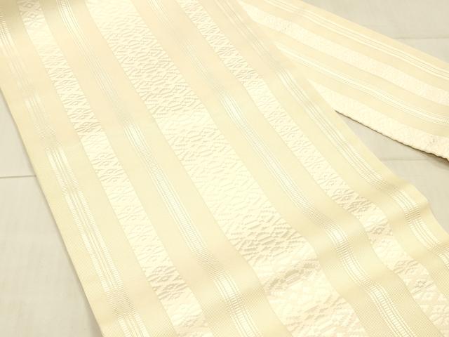 平和屋着物＊夏物 本場筑前博多織 八寸名古屋帯 紗献上 生成り色 正絹 逸品 DAAW4491cm