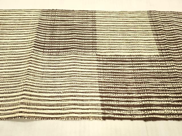 平和屋着物＊夏物　八寸名古屋帯　抽象文様　正絹　逸品　DAAW4492cm