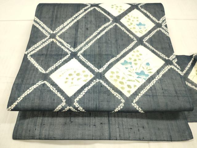 平和屋着物＊夏物 九寸名古屋帯 草花文 正絹 逸品 DAAW4495cm