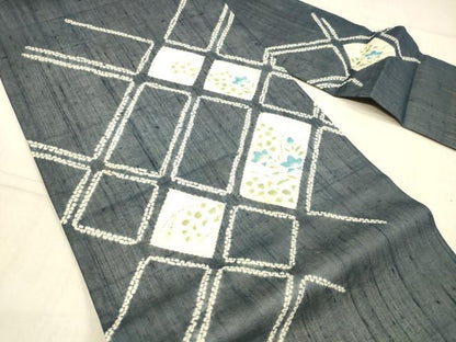 平和屋着物＊夏物 九寸名古屋帯 草花文 正絹 逸品 DAAW4495cm