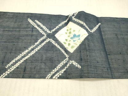 平和屋着物＊夏物 九寸名古屋帯 草花文 正絹 逸品 DAAW4495cm