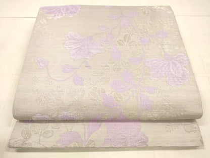 平和屋着物＊夏物 アンティーク 大正ロマン 丸帯 草花文 銀糸 正絹 逸品 DAAW4507cm
