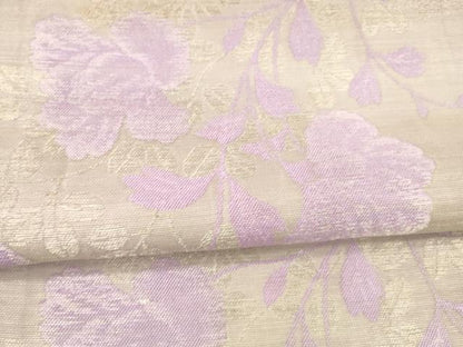 平和屋着物＊夏物 アンティーク 大正ロマン 丸帯 草花文 銀糸 正絹 逸品 DAAW4507cm