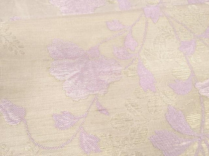 平和屋着物＊夏物 アンティーク 大正ロマン 丸帯 草花文 銀糸 正絹 逸品 DAAW4507cm