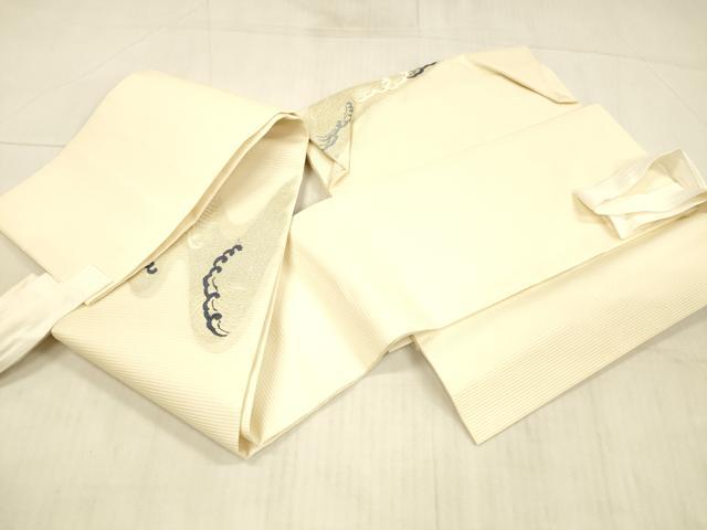 平和屋着物＊夏物 つけ帯 流水文 銀糸 正絹 逸品 DAAW4514cm