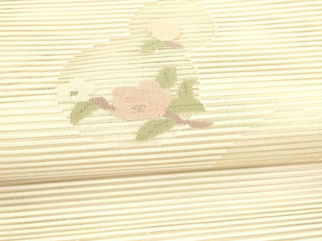 平和屋着物＊夏物 絽綴れ 八寸名古屋帯 枝花文 銀糸 正絹 逸品 DAAW4519cm