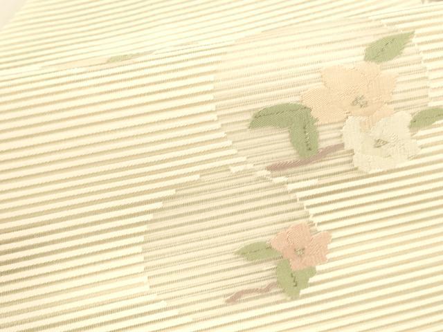 平和屋着物＊夏物 絽綴れ 八寸名古屋帯 枝花文 銀糸 正絹 逸品 DAAW4519cm